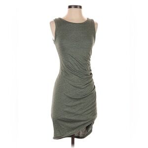 Leith M dress stretch khaki sleeveless ruched